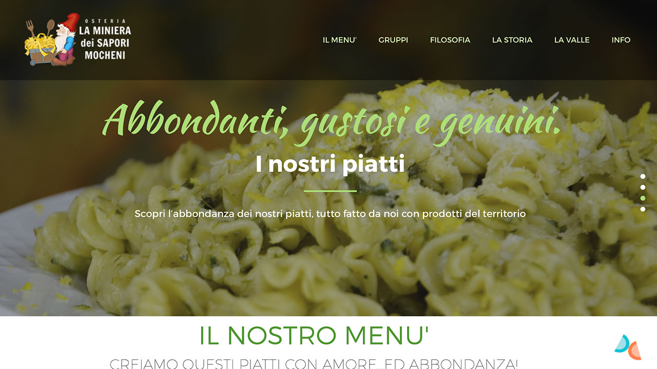 home page sito web ristorante Trento