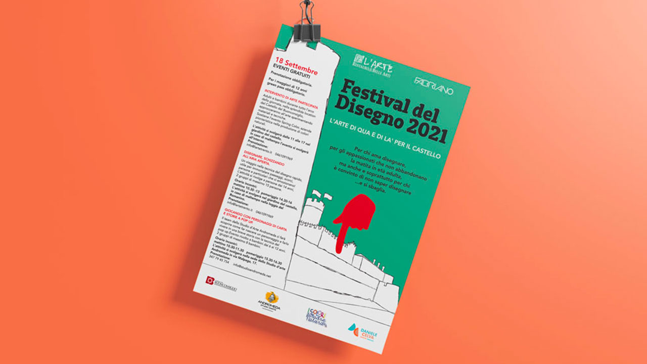 Manifesto festival del disegno 2021 organizzato da Arte Trento e Fabriano