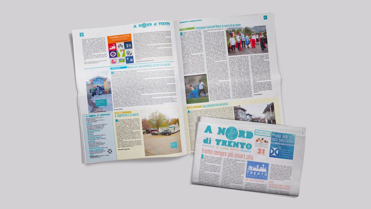 Elemento portfolio. Impaginazione giornale locale